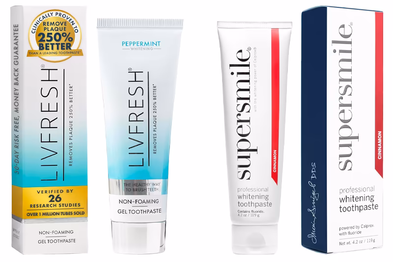 професійні безпечні зубні пасти для відбілювання LIVFRESH, Supersmile